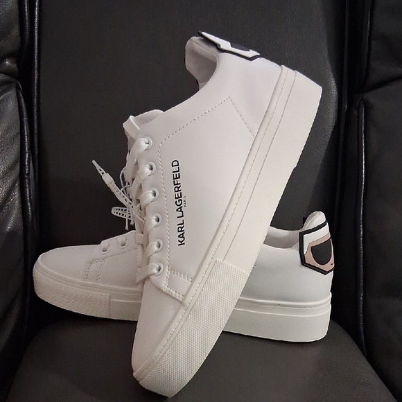Karl Lagerfeld Shoes - Karl Lagerfeld White and Black Women's Sneakers